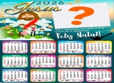 Calendário 2026 Feliz Natal Jesus Foto Montagem