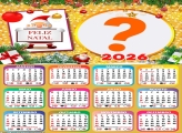 Calendário 2026 Um Feliz Natal Enfeitado Juntar Foto Online