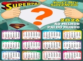 Calendário 2026 Você é Meu Super Herói Emoldurar Foto Online