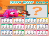 Moldura com Mensagem Calendário 2024 Deepa e Anoop