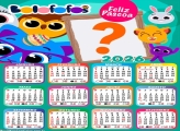 Calendário 2026 Feliz Páscoa Bolofofos Foto Colagem