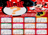 Colar Foto Grátis Calendário 2024 Minnie Vestido Vermelho