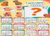 Calendário 2026 Capivara Foto Montagem