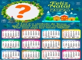 Calendário 2026 Feliz Natal Símbolo de Jesus que nasce Montagem de Foto