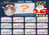 Calendário 2022 Jesus Cristo Papai Noel Fazer Montagem de Fotos