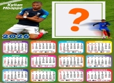 Calendário 2026 Kylian Mbappé PSG Montagem de Foto