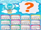 Calendário 2025 Tema Ursinho Baloeiro Cute Moldura Online