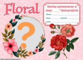 Convite Floral Tema Aniversário