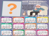 Calendário 2024 Feliz Aniversário para Sogro Montagem de Foto