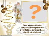 Moldura de Foto Online Papai Noel Branco Dourado