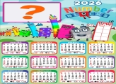 Calendário 2026 Numberblocks Foto Colagem