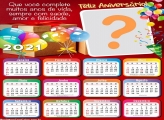 Calendário 2021 Frase de Feliz Aniversário com Foto