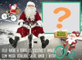 Papai Noel Bicicleta Moldura com Mensagem