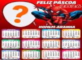 Calendário 2026 Feliz Páscoa Homem-Aranha Foto Colagem