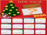 Calendário 2020 Carta de Feliz Natal Foto Montagem