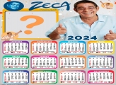 Calendário 2024 Zeca Pagodinho Moldura Colagem de Foto