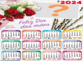 Colagem Grátis Calendário 2024 Cartão Dia das Mães