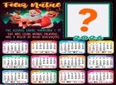 Calendário 2026 Harmonia e Fé Papai Noel Colagem de Fotos