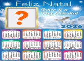 Calendário 2026 Feliz Natal Sobre Ti a Paz Celestial Foto Colagem