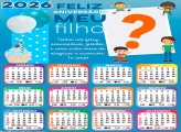Calendário 2026 Feliz Aniversário Meu Filho Emoldurar Foto Online