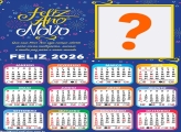 Calendário 2026 Feliz Ano Novo Novas Realizações Foto Colagem