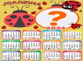 Calendário 2026 Joaninha Colar Foto Online