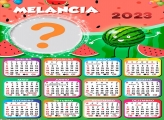 Calendário 2023 Editar Online Melancia Cute