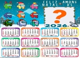 Calendário 2026 Feliz Natal Amung Us Foto Montagem
