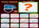 Calendário 2026 Papai Noel Neon Iluminado Emoldurar Foto Online