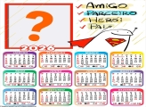 Calendário 2026 Amigo Parceiro Herói Pai Bentô Flork Colagem de Fotos