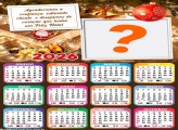 Calendário 2026 Tenha um Feliz Natal Meus Clientes Foto Moldura