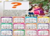 Calendário 2026 Amiga Feliz Natal Fazer Colagem Grátis