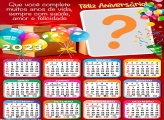 Calendário 2023 Frase de Feliz Aniversário para Imprimir