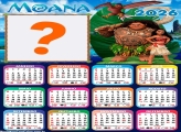 Calendário 2026 Moana e Maui Colar Foto Online