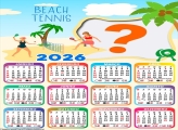 Calendário 2026 Beach Tennis Colar Foto Online