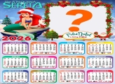 Calendário 2026 Feliz Natal A Pequena Sereia Foto Moldura