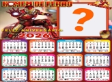 Calendário 2026 Feliz Aniversário Homem de Ferro Emoldurar Foto Online