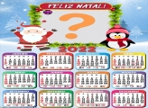 Calendário 2022 Pinguim e Papai Noel Natal Online