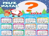 Calendário 2026 Tenha um Feliz Natal Papai Noel Foto Moldura