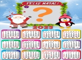 Calendário 2023 Pinguim e Papai Noel Feliz Natal