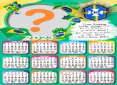 Calendário 2023 com Hino do Brasil para Copa do Mundo Montagem
