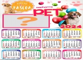Calendário 2024 Colagem Online Feliz Páscoa PET