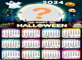 Criar Grátis Calendário 2024 Moldura com Montagem de Foto Halloween
