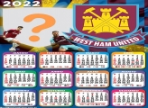 Calendário 2022 West Ham United Foto Moldura