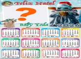 Calendário 2026 Feliz Natal Baby Yoda Colagem de Fotos