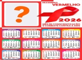 Calendário 2026 Dezembro Vermelho Colagem Online