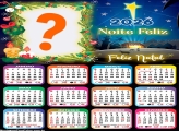 Calendário 2026 Feliz Natal Noite Feliz Foto Moldura