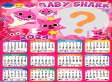 Calendário 2024 Baby Shark para Meninas Colagem Online