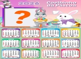 Calendário 2026 Coelhinho da Páscoa Colagem de Fotos