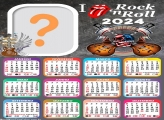 Calendário 2024 para Foto Colagem Online I Love Rock in Roll